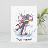 Schattige Kerstmuizen Feestdagenkaart (Staand voorkant)