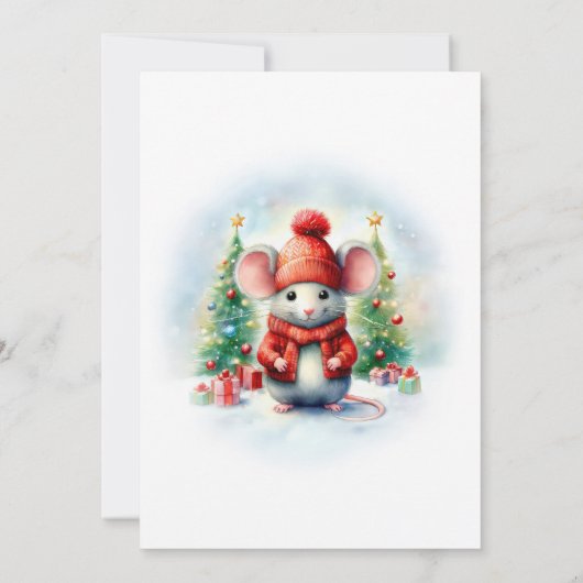 Schattige kerstmuizenfeest kaart (Achterkant)