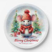 Schattige kerstmuizenfeest papieren bordje (Voorkant)