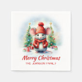 Schattige kerstmuizenfeest servet (Voorkant)