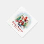 Schattige kerstmuizenfeest servet (Hoek)