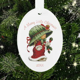 Schattige Kerstmuts in Rode Acryl Ornament