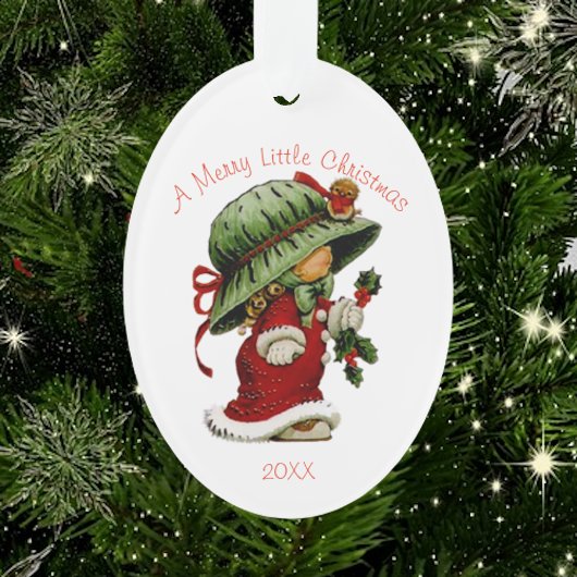 Schattige Kerstmuts in Rode Acryl Ornament