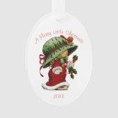 Schattige Kerstmuts in Rode Acryl Ornament (voorkant)
