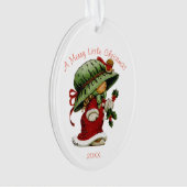 Schattige Kerstmuts in Rode Acryl Ornament (voorkant)
