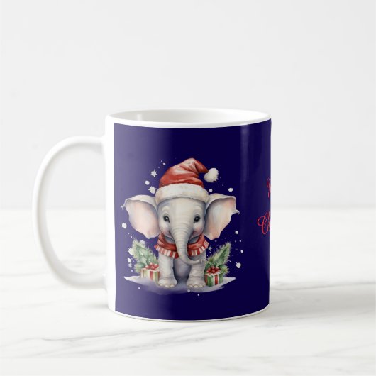 Schattige Kerstolifant Koffiemok (Links)
