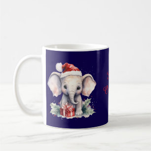 Schattige Kerstolifant Koffiemok