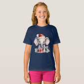 Schattige Kerstolifant T-shirt (Voorkant volledig)