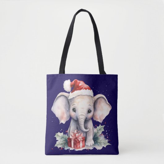 Schattige Kerstolifant Tote Bag (Voorkant)