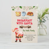 Schattige kerstontbijt met kerstuitnodiging kaart (Staand voorkant)