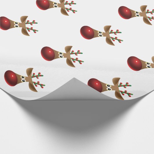 Schattige kerstontwerp Rudolf-Red Nose Rain-Deer Cadeaupapier (Hoek)