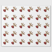 Schattige kerstontwerp Rudolf-Red Nose Rain-Deer Cadeaupapier (Vlak)