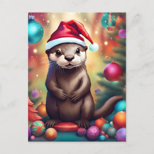 Schattige kerstotter briefkaart