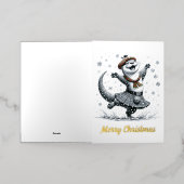 Schattige kerstotter folie wenskaart (Buiten Laag)