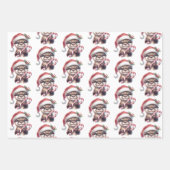 Schattige kerstotter in kerstmuts met Snoep Inpakpapier Vel (Voorkant 3)