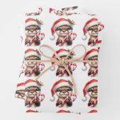 Schattige kerstotter in kerstmuts met Snoep Inpakpapier Vel (In situ)