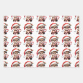 Schattige kerstotter in kerstmuts met Snoep Inpakpapier Vel (Voorkant)