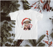 Schattige kerstotter in kerstmuts met Snoep T-shirt