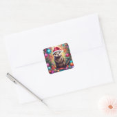 Schattige kerstotter vierkante sticker (Envelop)