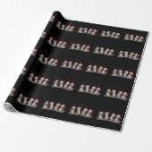 Schattige Kerstotters in Kerstmannenmutsen Grappig Cadeaupapier (Uitgerold)