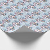 Schattige kerstpaard op Noordpool Cadeaupapier (Hoek)