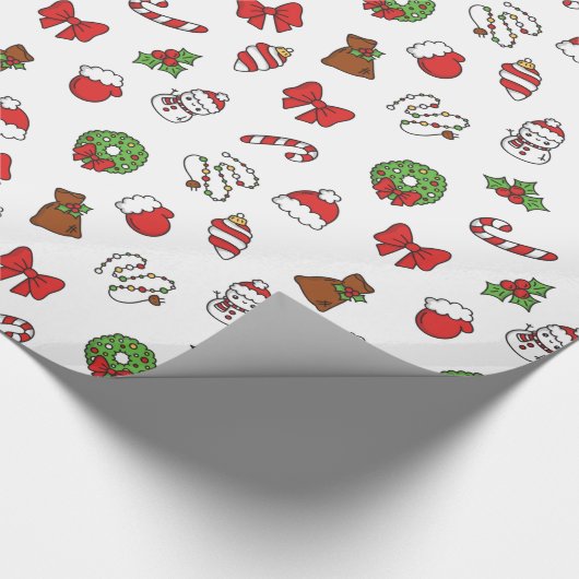 Schattige kerstpapier cadeaupapier (Hoek)