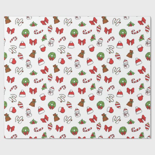 Schattige kerstpapier cadeaupapier (Vlak)