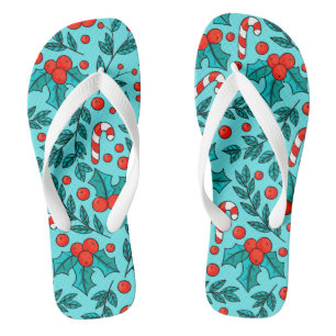 Schattige kerstpatroon blauw teenslippers