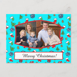 Schattige Kerstpatroon Familie Foto Briefkaart