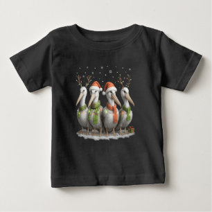 Schattige Kerstpelikaan met Kerstmannenhoed