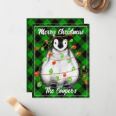 Schattige kerstpinguïn feestelijk Arctisch dier Notitiekaartje (Voorkant / Achterkant in situ)