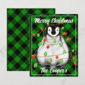 Schattige kerstpinguïn feestelijk Arctisch dier Notitiekaartje (Voorkant / Achterkant)