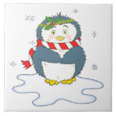 Schattige kerstpinguïn tegeltje (Voorkant)
