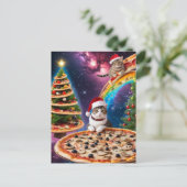 Schattige kerstpizza briefkaart (Staand voorkant)