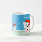 Schattige Kerstpoolbeer & Sneeuwman Koffiemok (Voorkant rechts)