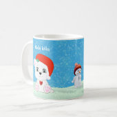 Schattige Kerstpoolbeer & Sneeuwman Koffiemok (Voorkant links)