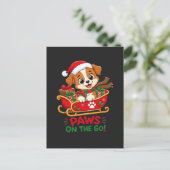 Schattige Kerstpuppy in slee Briefkaart (Staand voorkant)