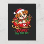 Schattige Kerstpuppy in slee Briefkaart (Voorkant)
