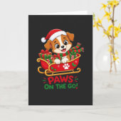 Schattige Kerstpuppy in slee Kaart (Gele Bloem)