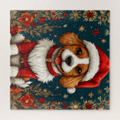 Schattige Kerstpuppy Legpuzzel (Horizontaal)
