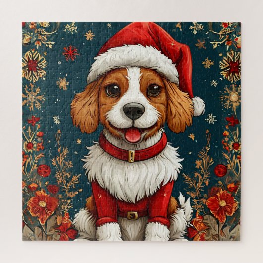 Schattige Kerstpuppy Legpuzzel (Verticaal)