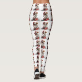 Schattige Kerstpuppy op Cadeaudoos Leggings (Achterkant)