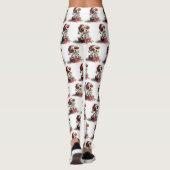 Schattige Kerstpuppy op Cadeaudoos Leggings (Achterkant)