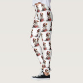 Schattige Kerstpuppy op Cadeaudoos Leggings (Links)