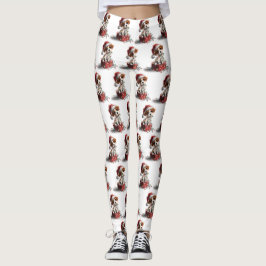 Schattige Kerstpuppy op Cadeaudoos Leggings