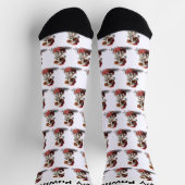 Schattige Kerstpuppy op Cadeaudoos Sokken (Top)