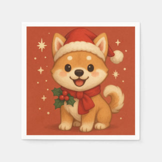 Schattige Kerstpuppy Servet