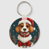 Schattige Kerstpuppy Sleutelhanger (Achterkant)