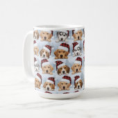 Schattige Kerstpuppy's Koffiemok (Voorkant links)
