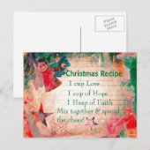 Schattige kerstrecept kerst Briefkaart (Voorkant / Achterkant)